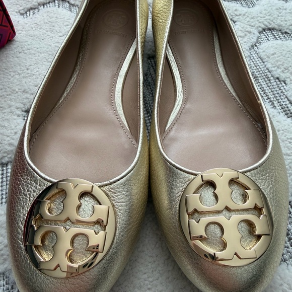 NEW tory Burch Claire ballet flat spark gold - Picture 4 of 7